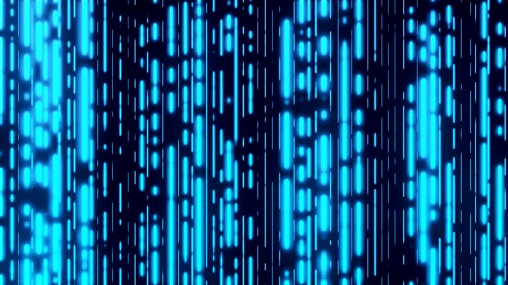 Abstract particles blue color in black background