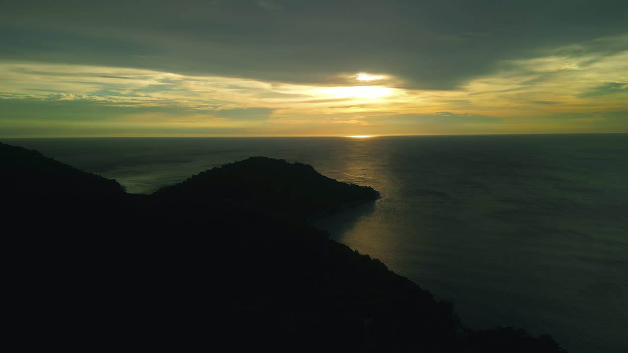 Sunset over a tropical bay
