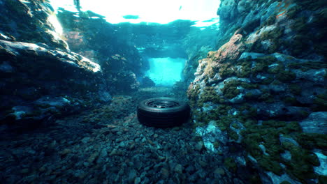 neumático submarino: un símbolo de la contaminación de los océanos