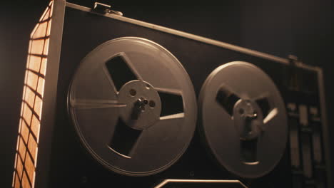 a vintage tape recorder on the table
