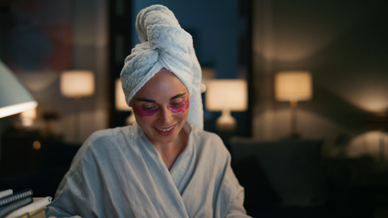 Successful person waving remotely closeup. Woman greeting client at chat