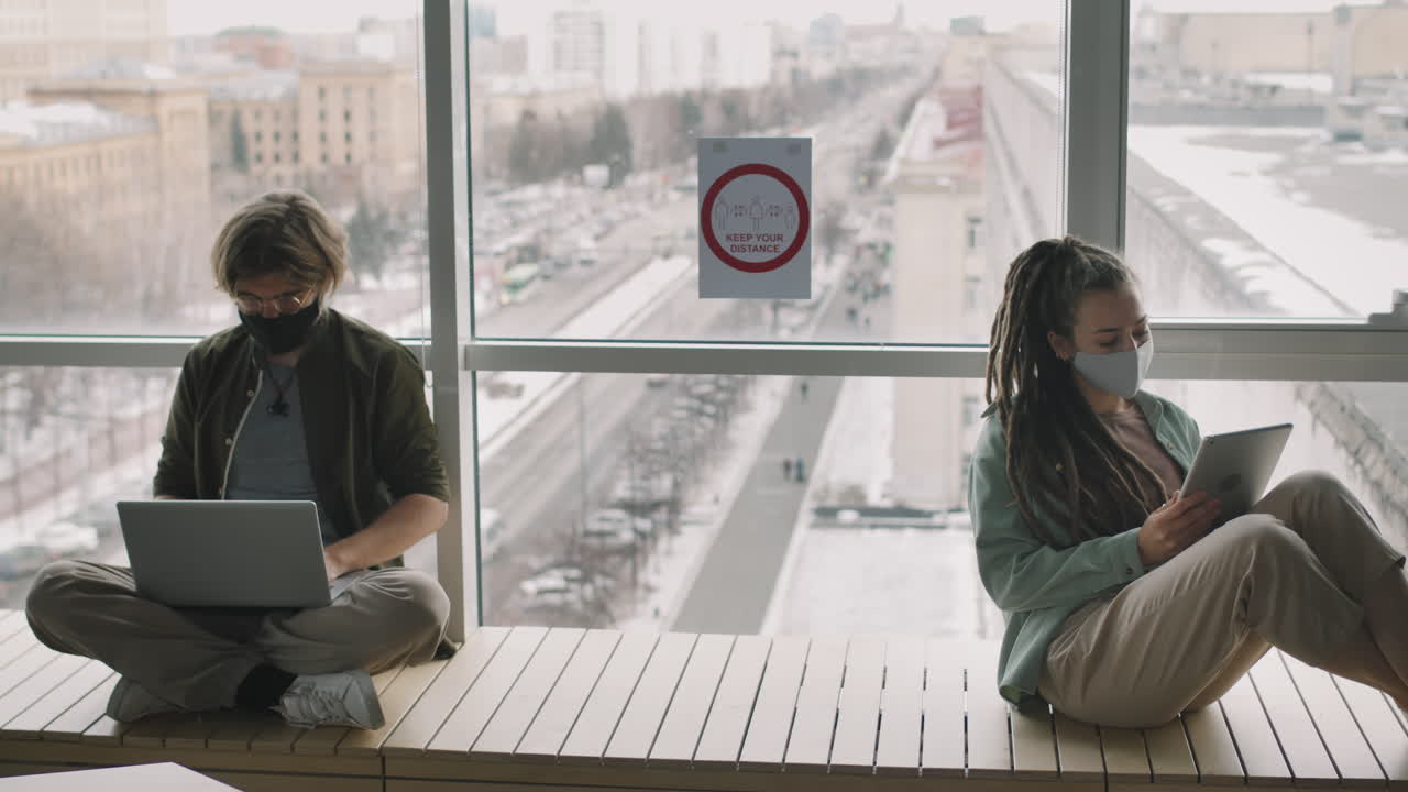 People in Face Masks Working in Start-Up Office