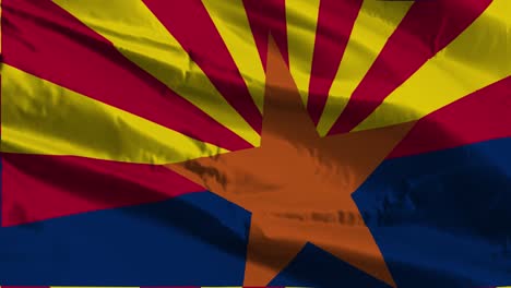 close up of the waving flag of the united states of america state of arizona