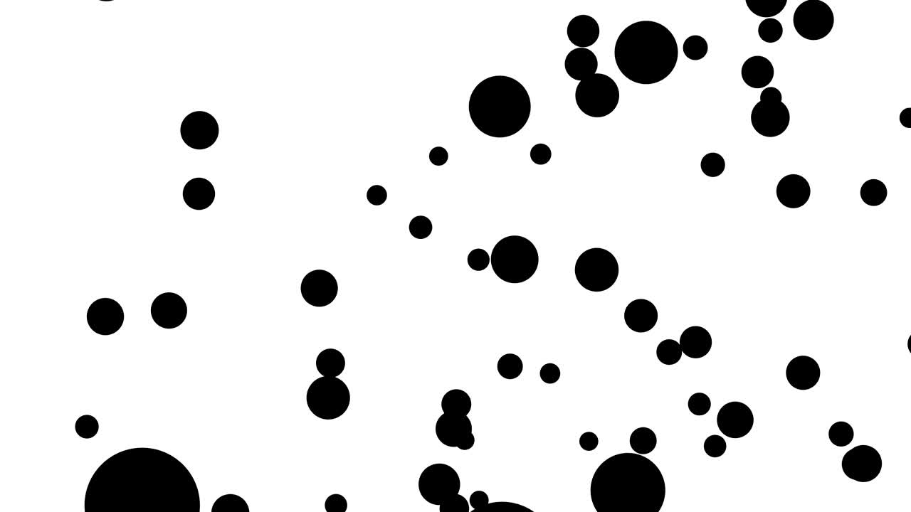 Black balls is random moving animation on white background.