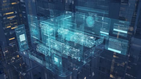 futuristic holographic transportation visualization