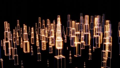4k motion graphic of hologram modern city, smart city concept