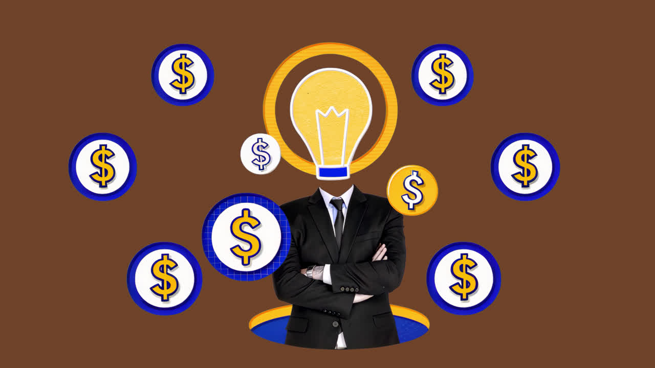 Innovative business creativity concept animation isolated asset, transparent 4K video, alpha