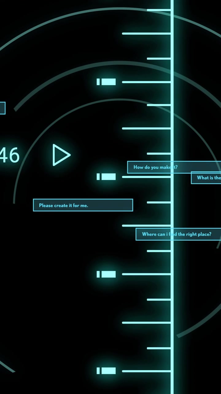 Animation of digital data processing over black background