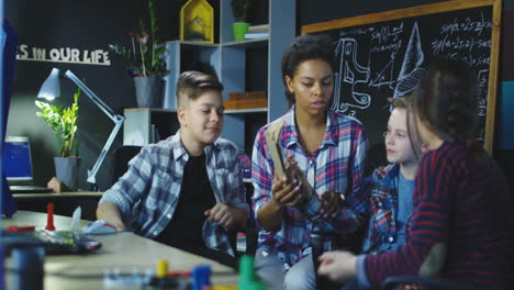 students learning about science and technology in a classroom setting