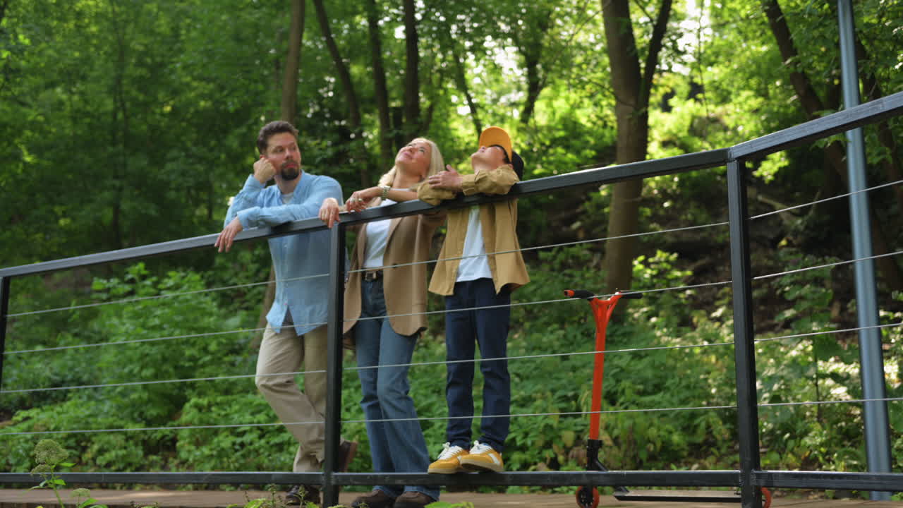 Family enjoying time outdoors in park