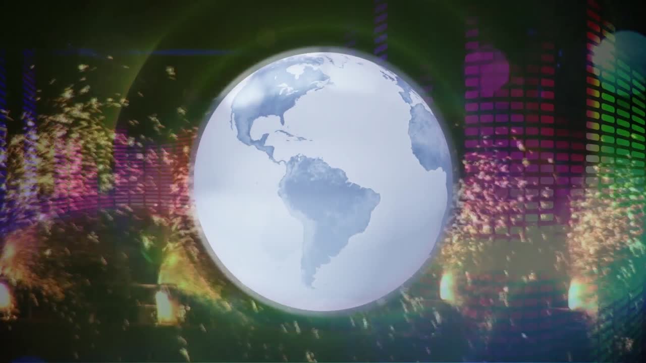 animación del procesamiento de datos sobre chispas y globo