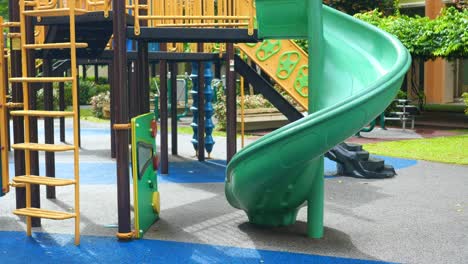 colorful playground with spiral slide