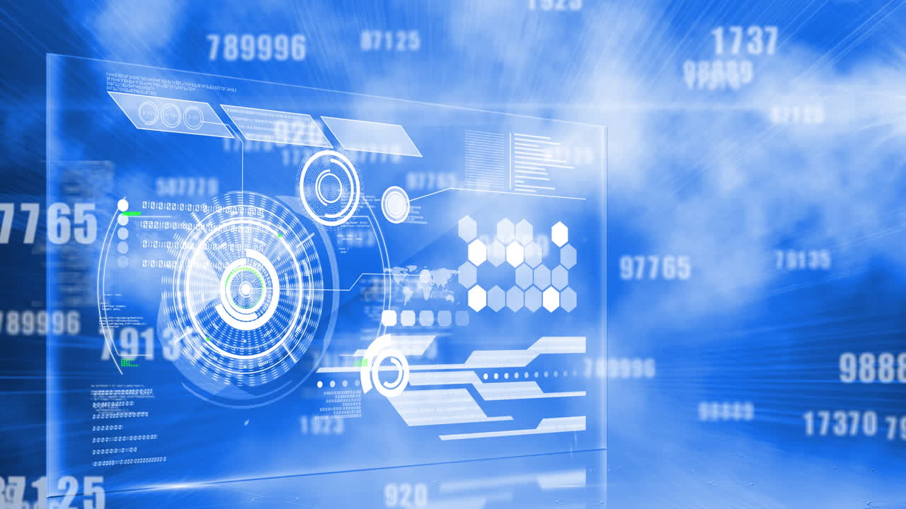 디지털 화면에서 스캔 및 데이터 처리 스 ⁇ 의 애니메이션