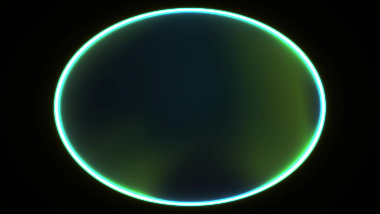 Abstract Glowing Neon Circle with Dynamic Green and Blue Gradient