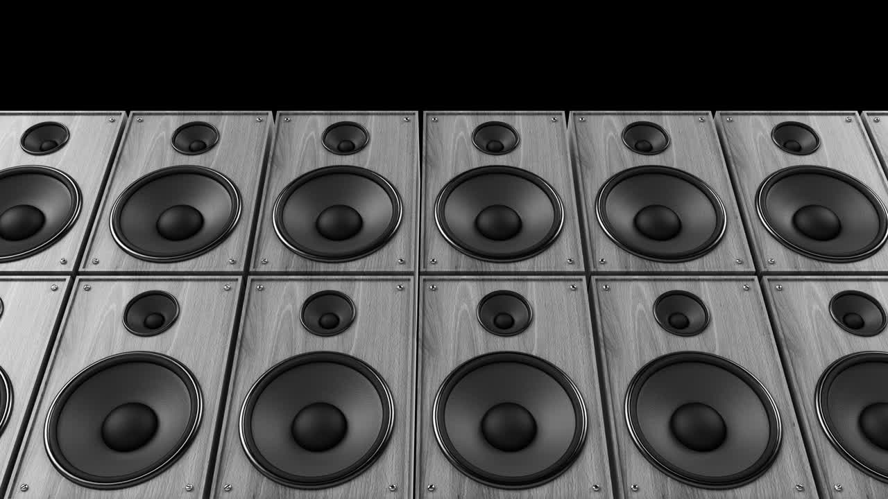 altavoces de guitarra antiguos tocando música en el escenario. bucle sin fin.