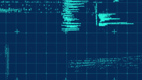 Animation of data processing on navy background