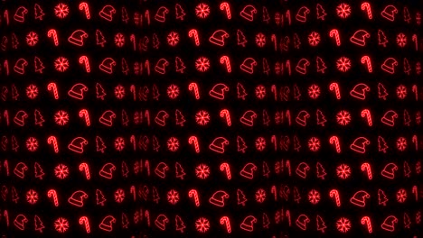 red neon christmas pattern background