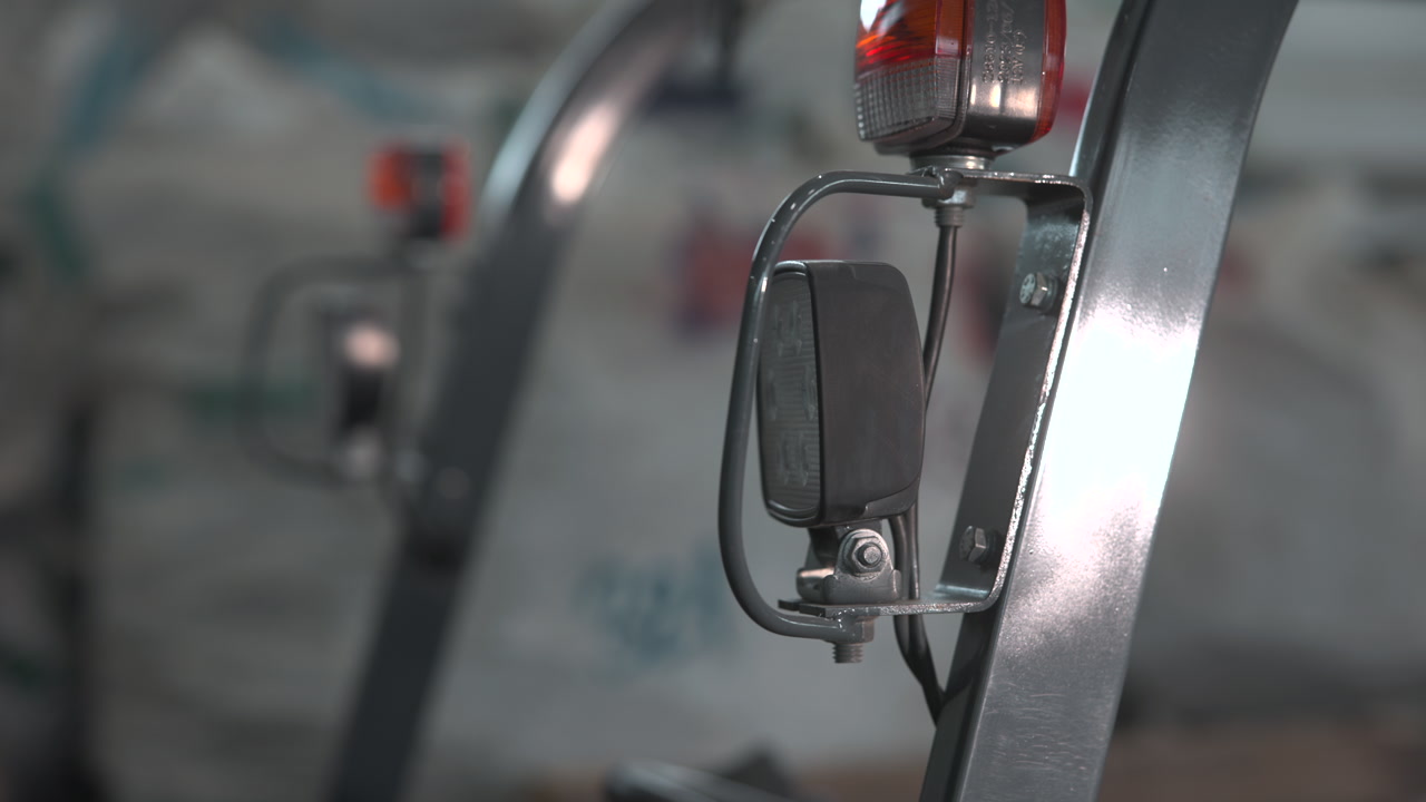 Metal Side Mirror And Reflector On Arched Frame, Chrome Finish And Mounting Bracket In Softfocus Warehouse, . Media