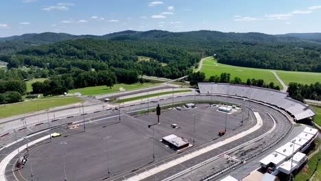 aerial low pullout north wilkesboro speedway in north wilkesboro nc, north carolina