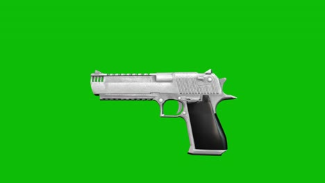 3d model of a modern falcon pistol gun rotating 360 degrees on green screen 3d animation