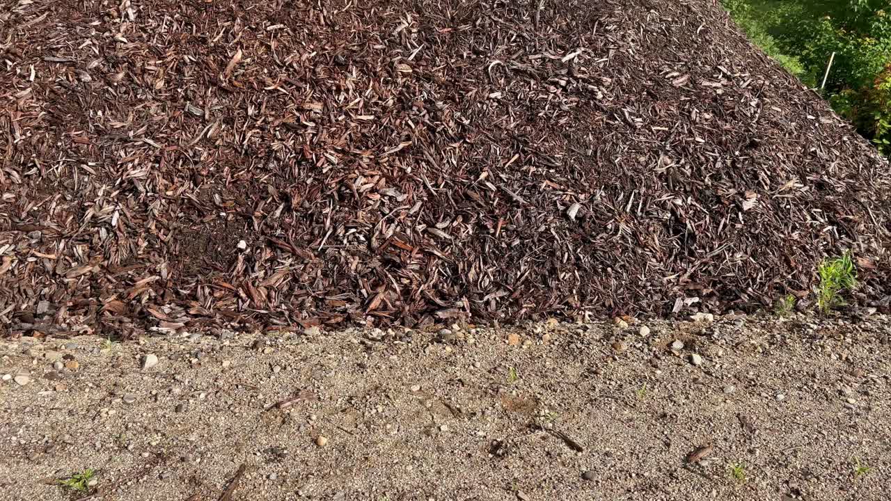 Primo piano di un mucchio di pacciame, sfondo o texture.