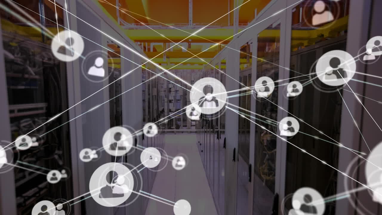 서버  ⁇ 을 통한 연결 네트워크의 애니메이션