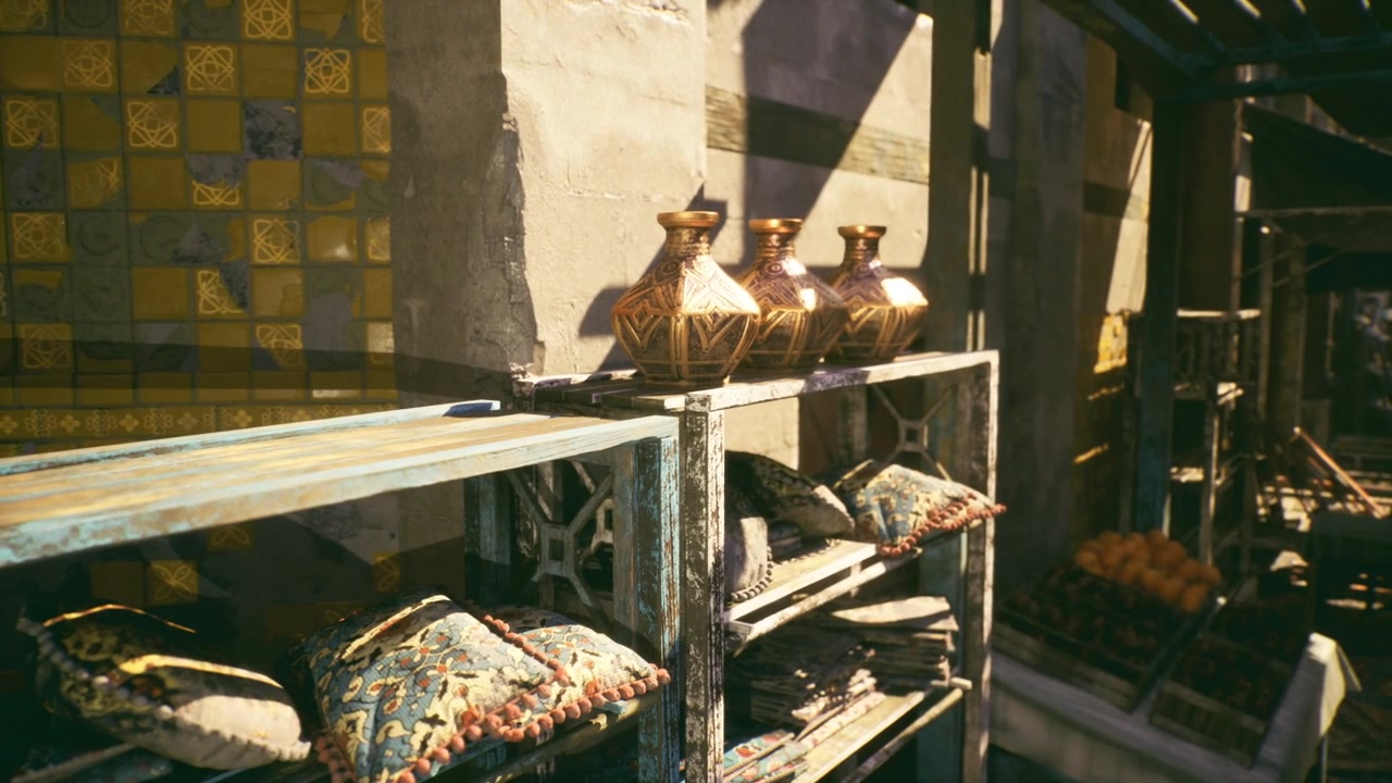 Morning market showcases array of brass items and fabric decorations