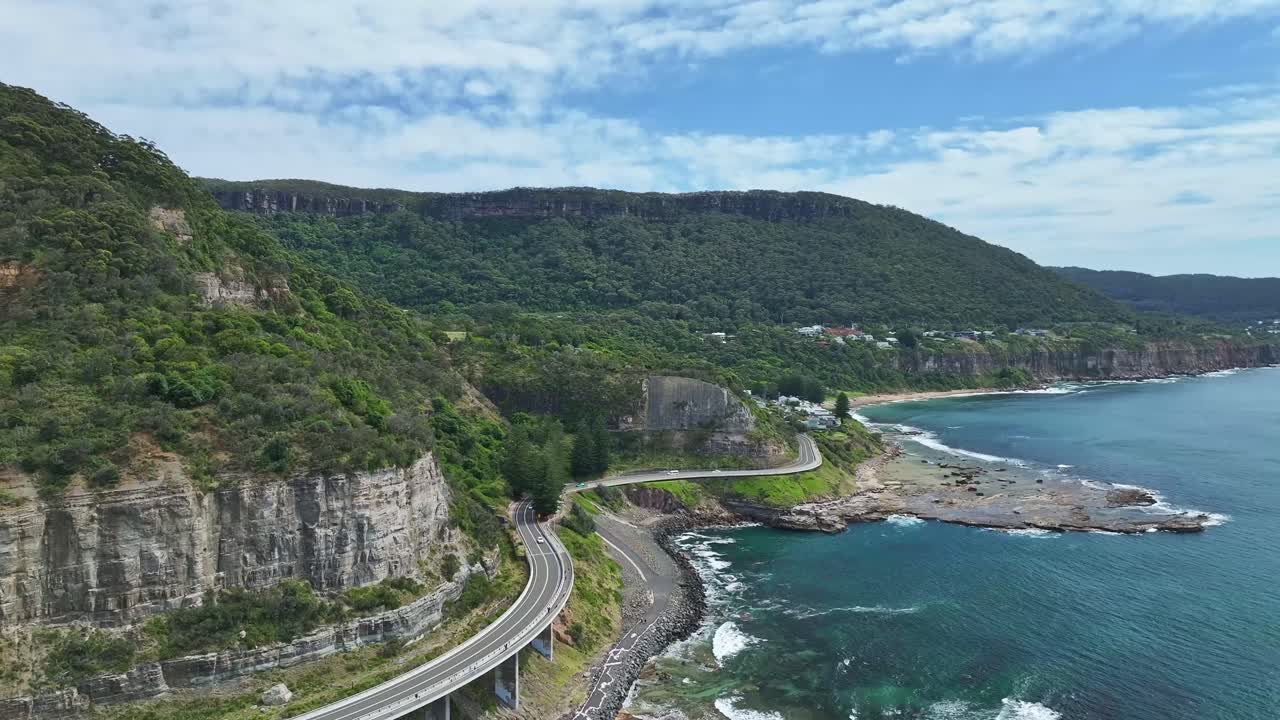 Aerial View of Scenic Coastal Highway