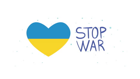 ukraine stop war lettering with heart