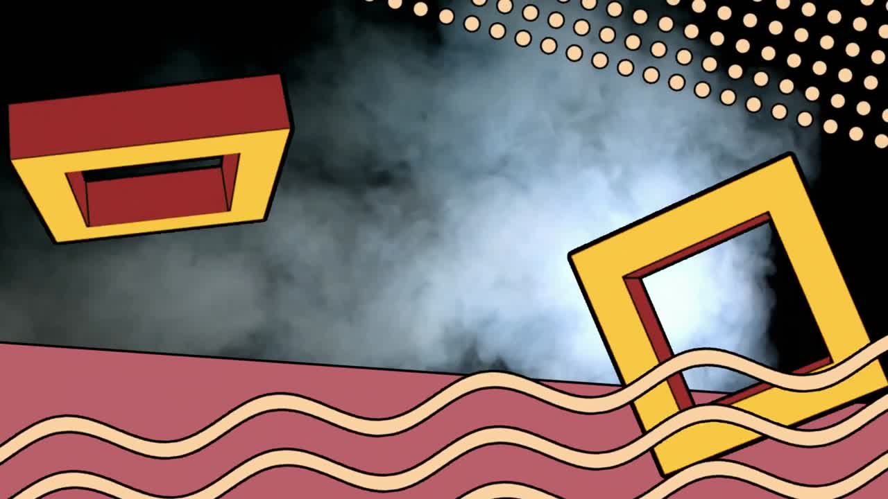 하늘 위에서 움직이는 레트로 모양의 네트워크의 애니메이션