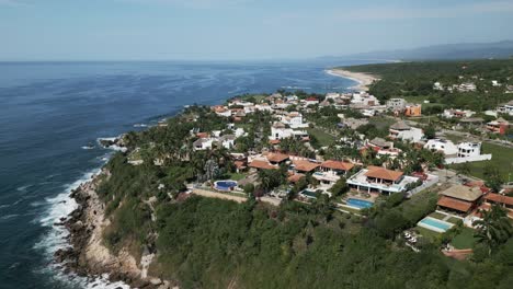 Puerto-Escondido-Oaxaca-México-Costa-Pacífico-Imágenes-De-Drones-Aéreos