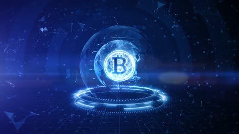 bitcoin blockchain criptomoneda cifrado digital, intercambio de dinero digital, tecnología conexiones de red global concepto de fondo.