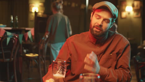 friends relaxing in pub