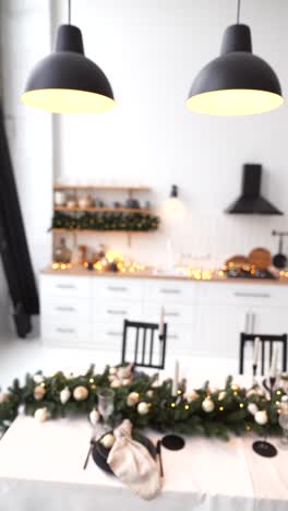 christmas decorated modern kitchen