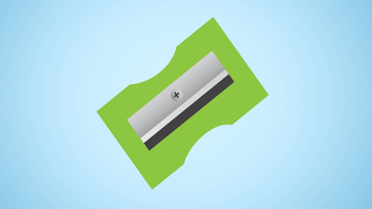 파란색 배경에 연필 날카로운 디지털 아이콘의 애니메이션