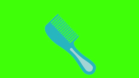 animation of a comb icon on a green screen