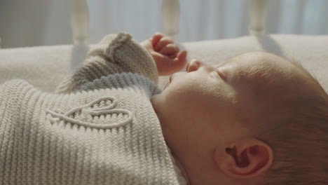 sleeping baby in a crib