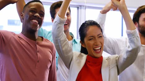 group of business executives having fun