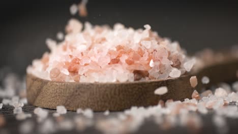 himalayan pink salt in a super slow motion.