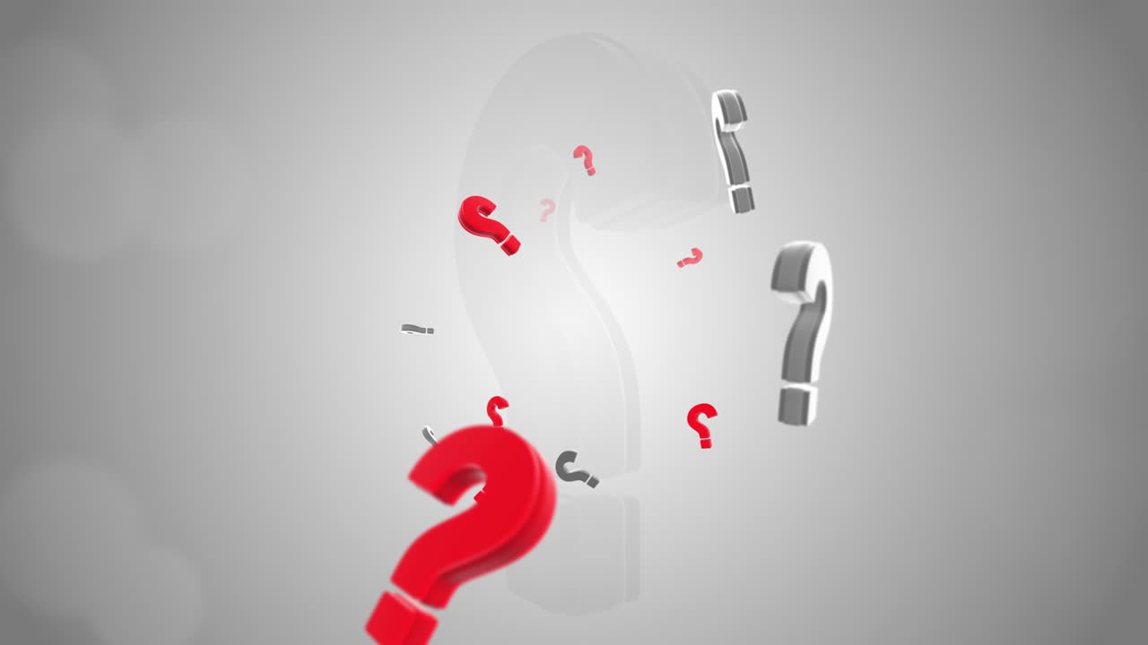 Question Marks Falling Down and Rotation zoom in the Air Loop Background.