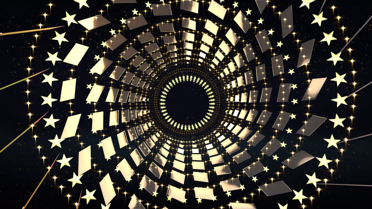 루프의 골든 매직 서클 배경, 나이트클럽용 무대 비디오 배경, 시각적 프로젝션, 뮤직 비디오, tv 쇼, 무대 led 스크린, 파티 또는 패션 쇼