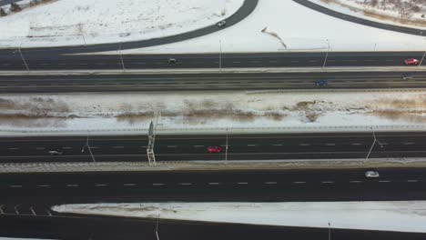 Slowly-follow-a-Highway,-looking-to-the-side