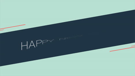 modern happy new year with lines on blue gradient