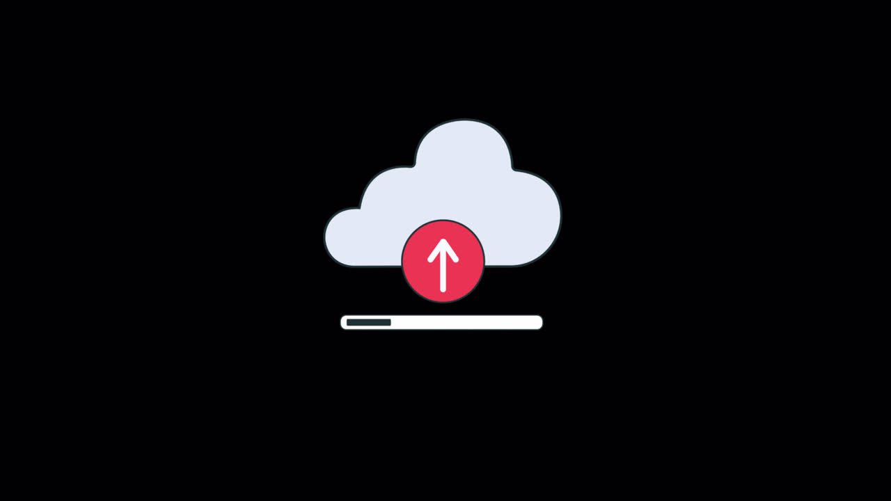 Animated Cloud Upload Icon with Progress Bar