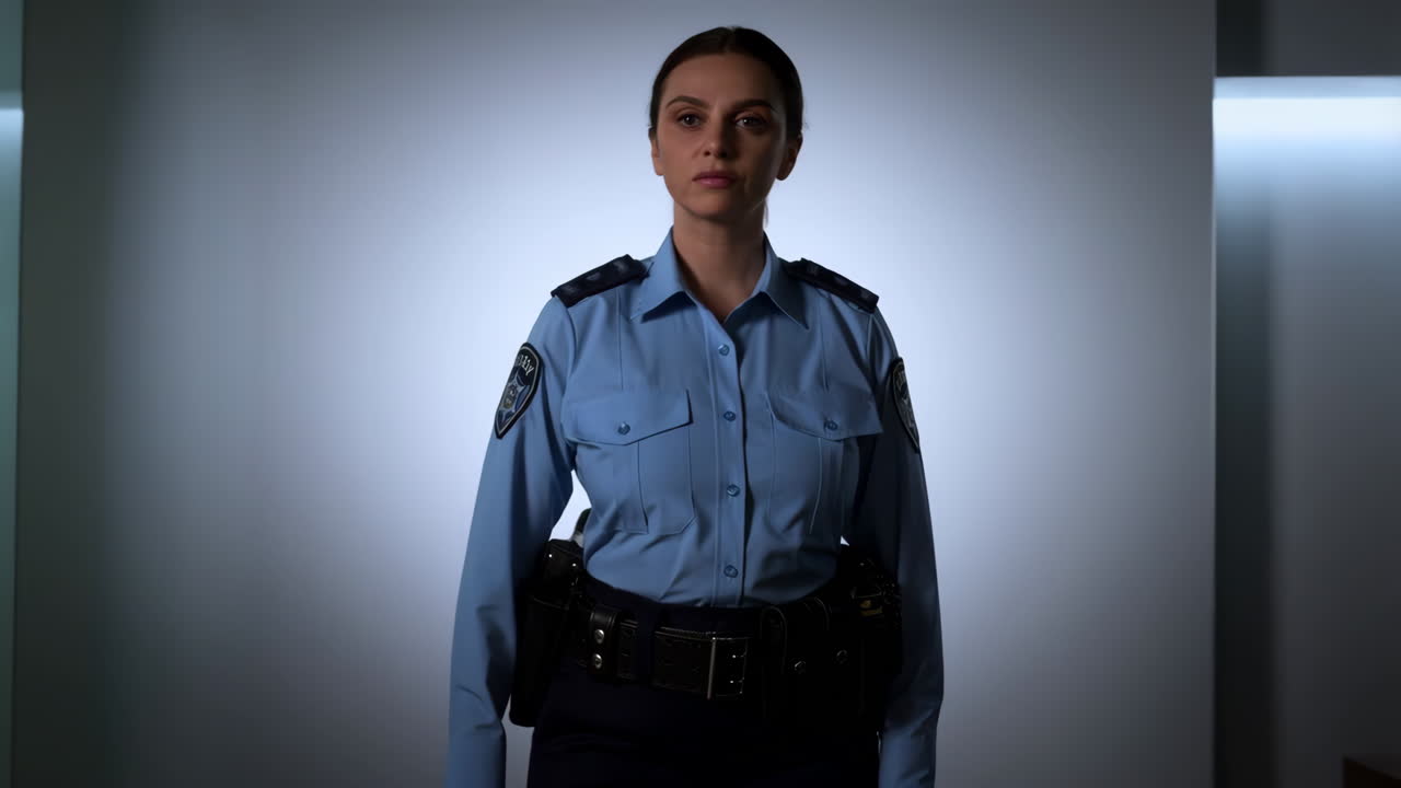 una oficial de policía en uniforme