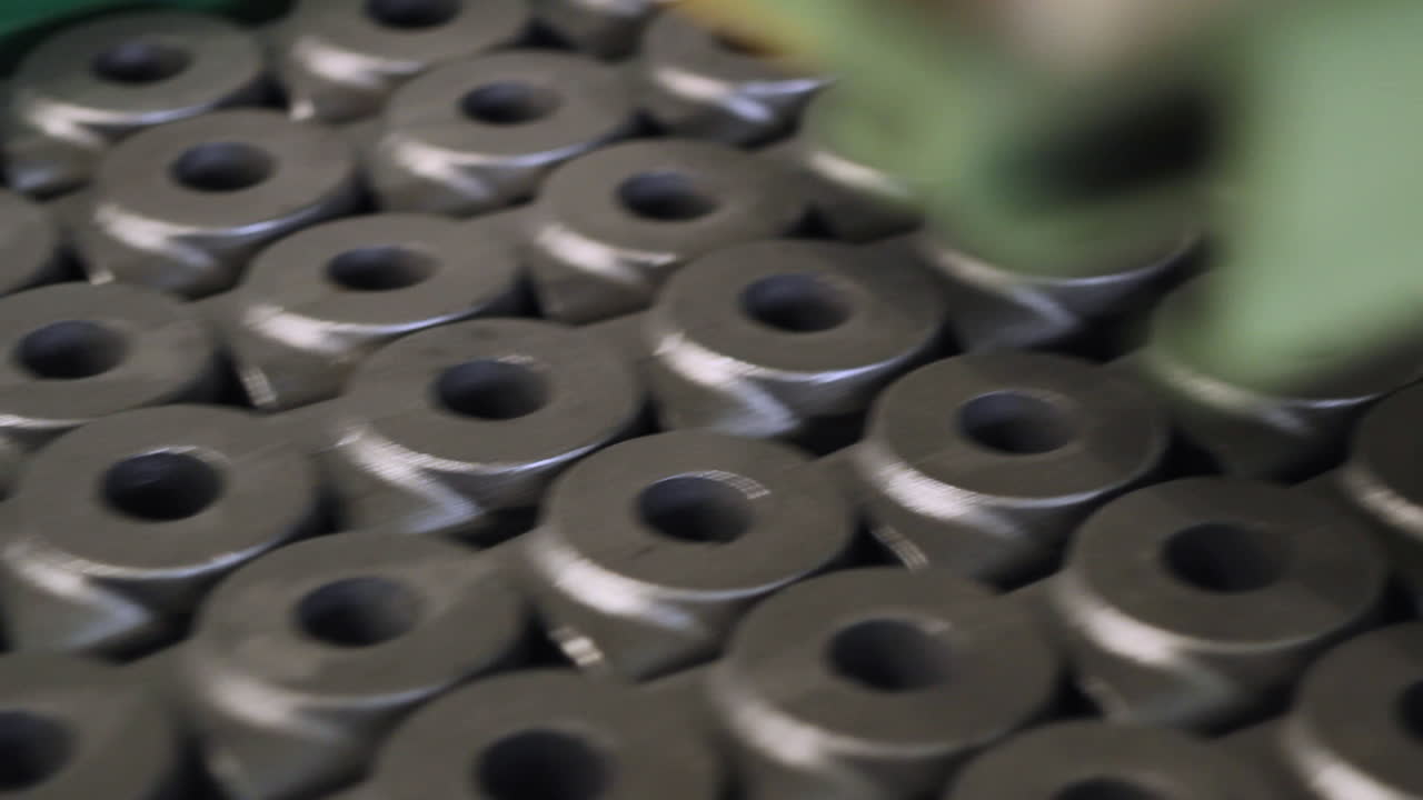 producción de detalles metálicos. línea de fabricación de piezas de máquinas. equipo de maquinaria