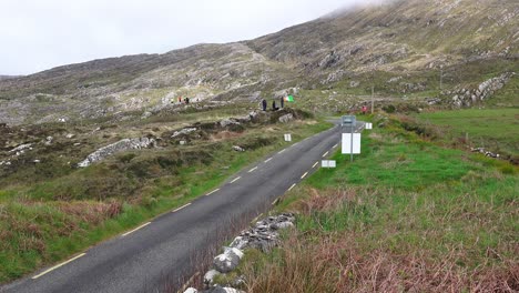 Rally-car-Ireland-racing-on-a-special-stage-at-Cods-Head-West-Cork-spring-morning-in-the-mountains