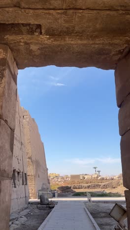 a view of ancient temples, low angle shot