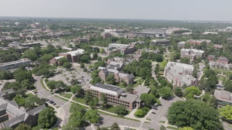 michigan state university aerial drone grand river to campus forward