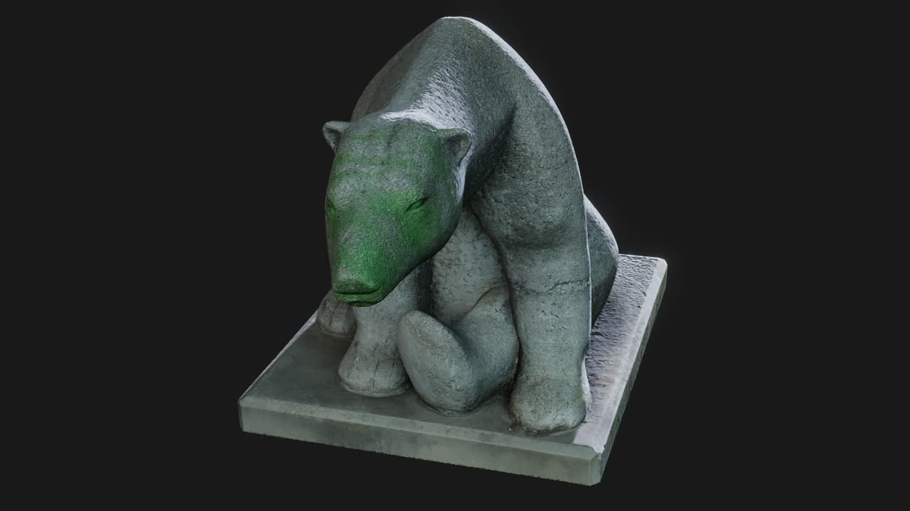 oso polar sentado por gertrude fronius, 1961, cg, órbitas de cámara